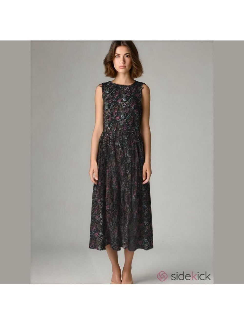 Vintage floral sleeveless jumper dress Cottagecore grandma • 90s • Teachercore